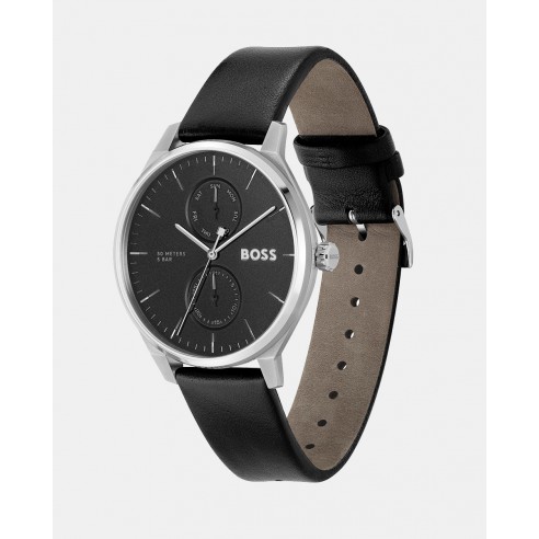 Reloj de hombre Tyler  de cuero negro