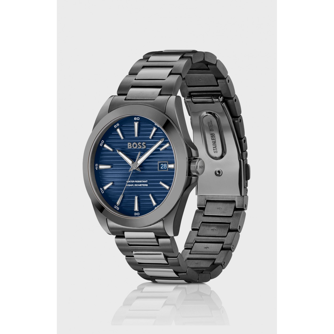 Reloj chapado en gris con...