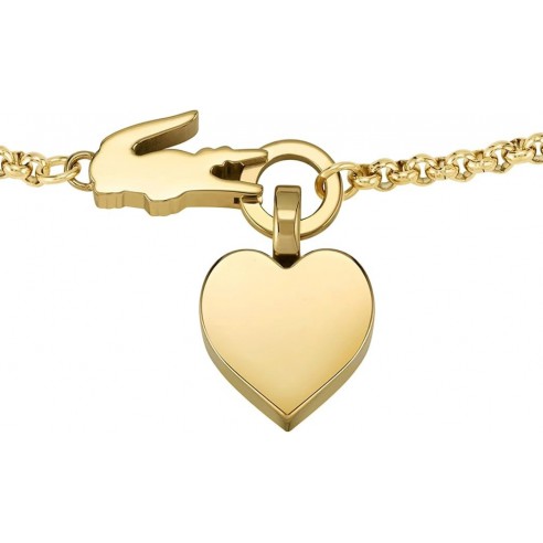 Pulsera Love My Croc de acero dorado